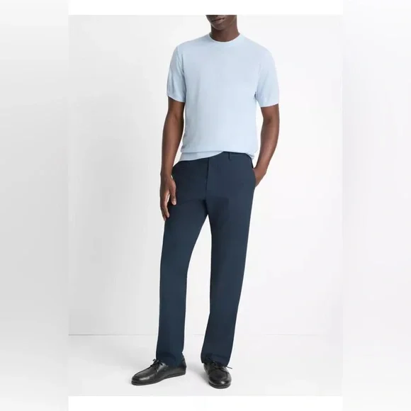 Vince Men's Featherweight Wool-Cashmere Short-Sleeve Crewneck Sweater - Picture 3 of 7